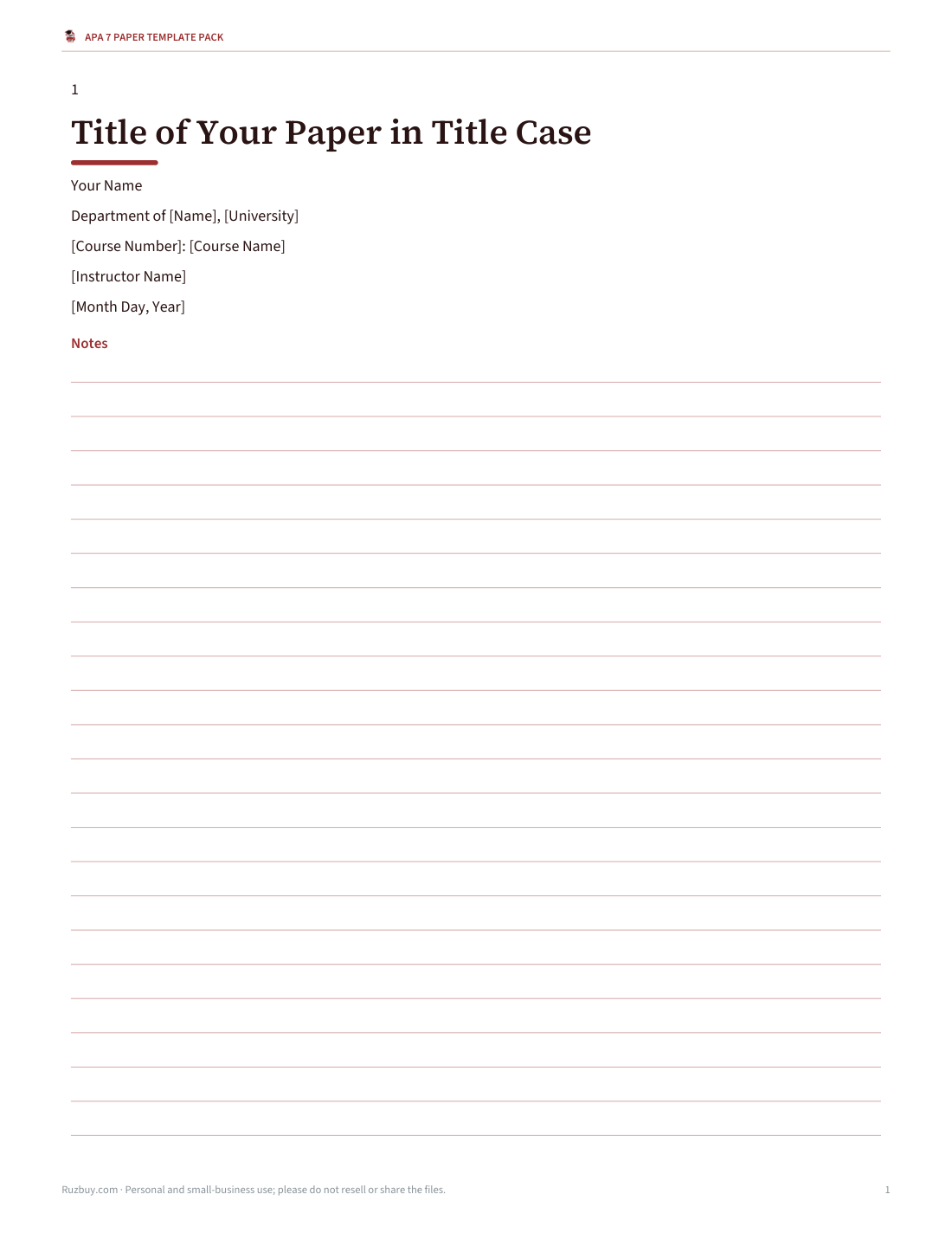 Preview of the first page of Student paper template (DOCX/PDF)